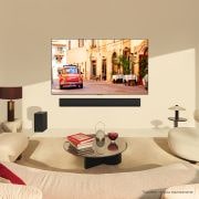 Vista angolata del TV LG OLED evo, OLED G4 dall'alto